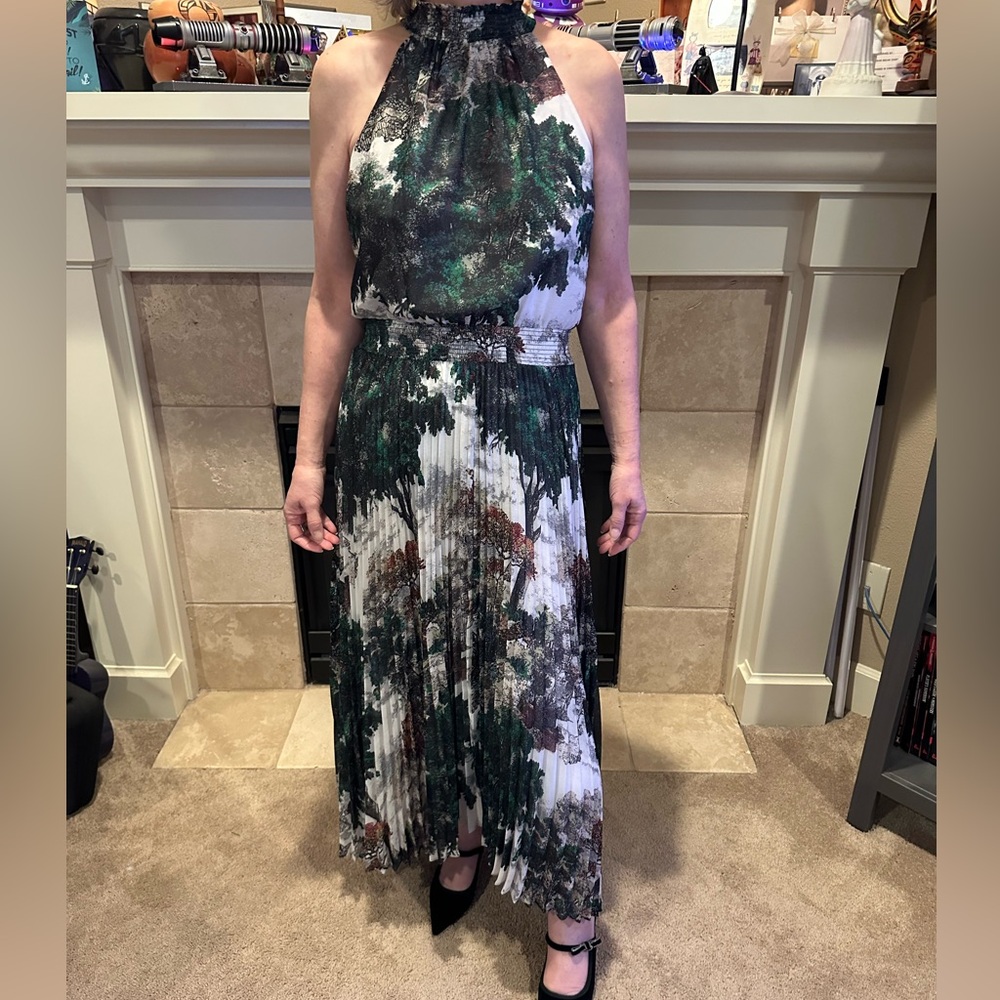 Elegant White House Black Market Halter Midi Dress